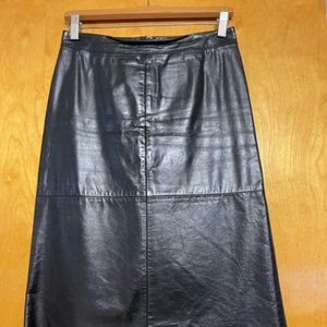 Geniune Black Leather Gap A-Line Skirt